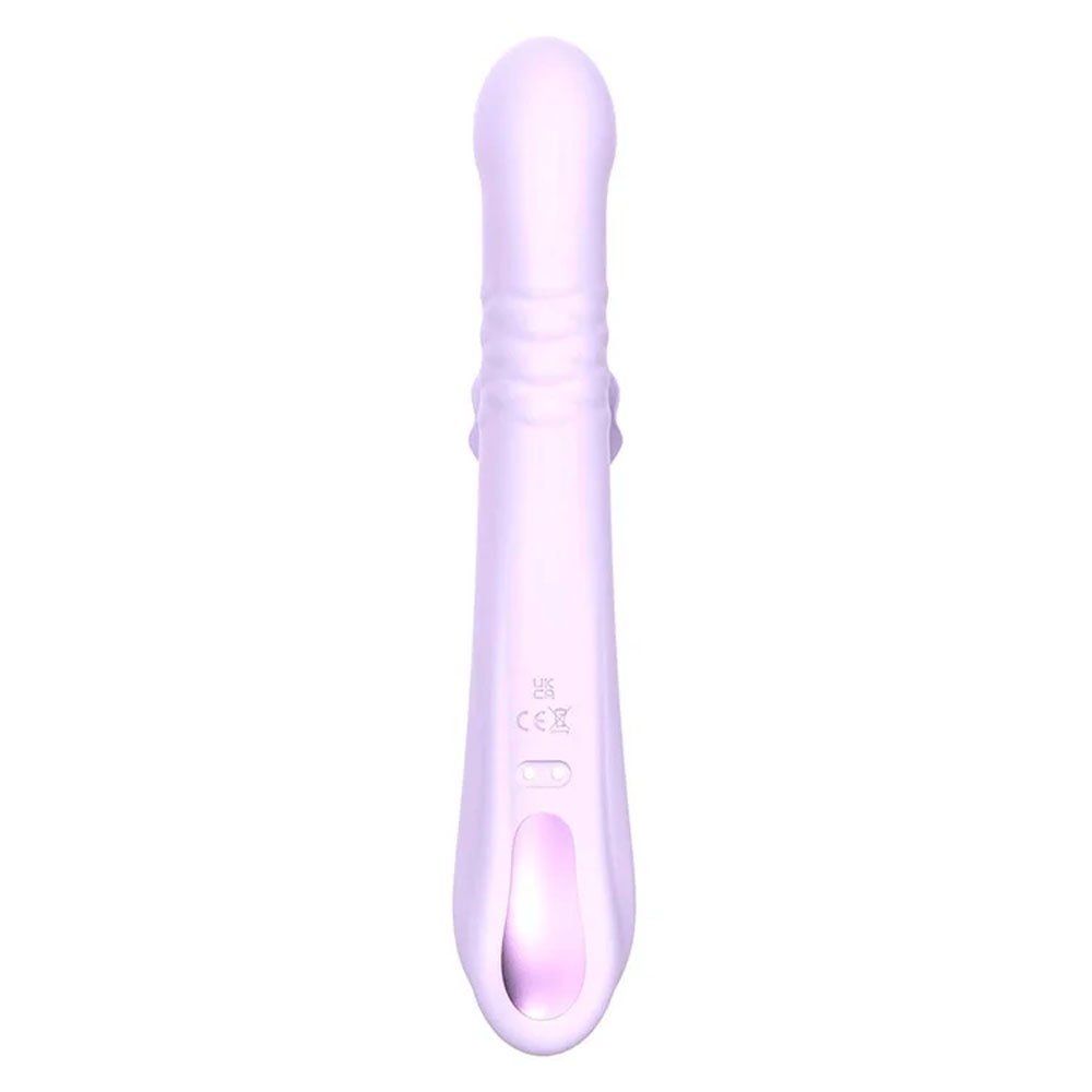 Adam & Eve Eve's Throbber Rabbit Vibrator, a silicone vibrator with curved tip and external stimulator